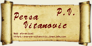 Persa Vitanović vizit kartica